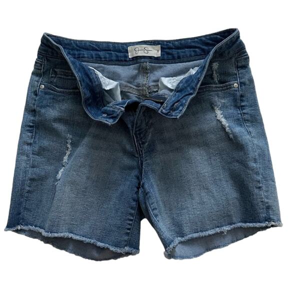 Jessica Simpson Denim Shorts Distressed Raw Hem Denim Jean Shorts Size 28 - Picture 3 of 11